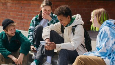 Group of young people hanging out