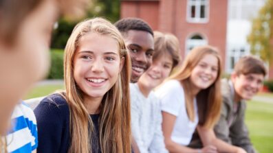 Group of teenagers hanging out